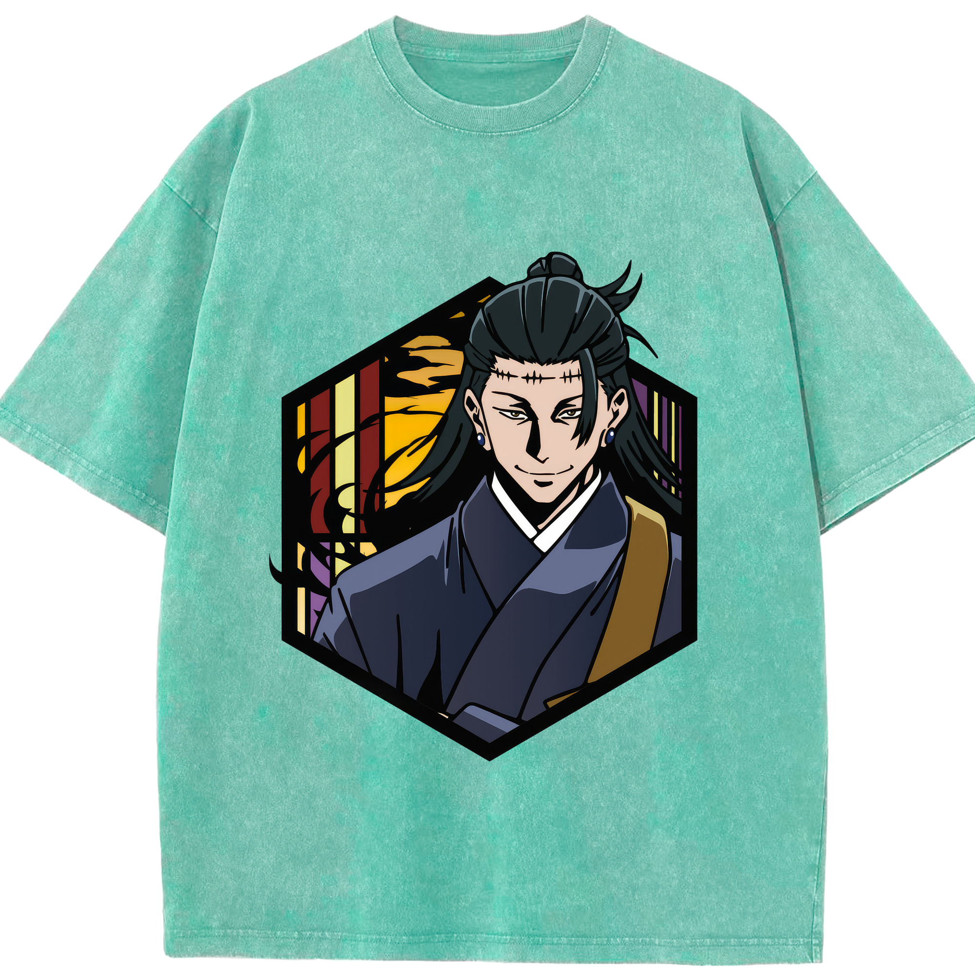 （画像用） 呪術廻戦 Jujutsu Kaisen 綿100% ヴィンテージ風 半袖Tシャツ（フロントプリント）